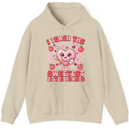 I Teach the Sweetest Little Hearts teaching Hoodie Sand product mockup