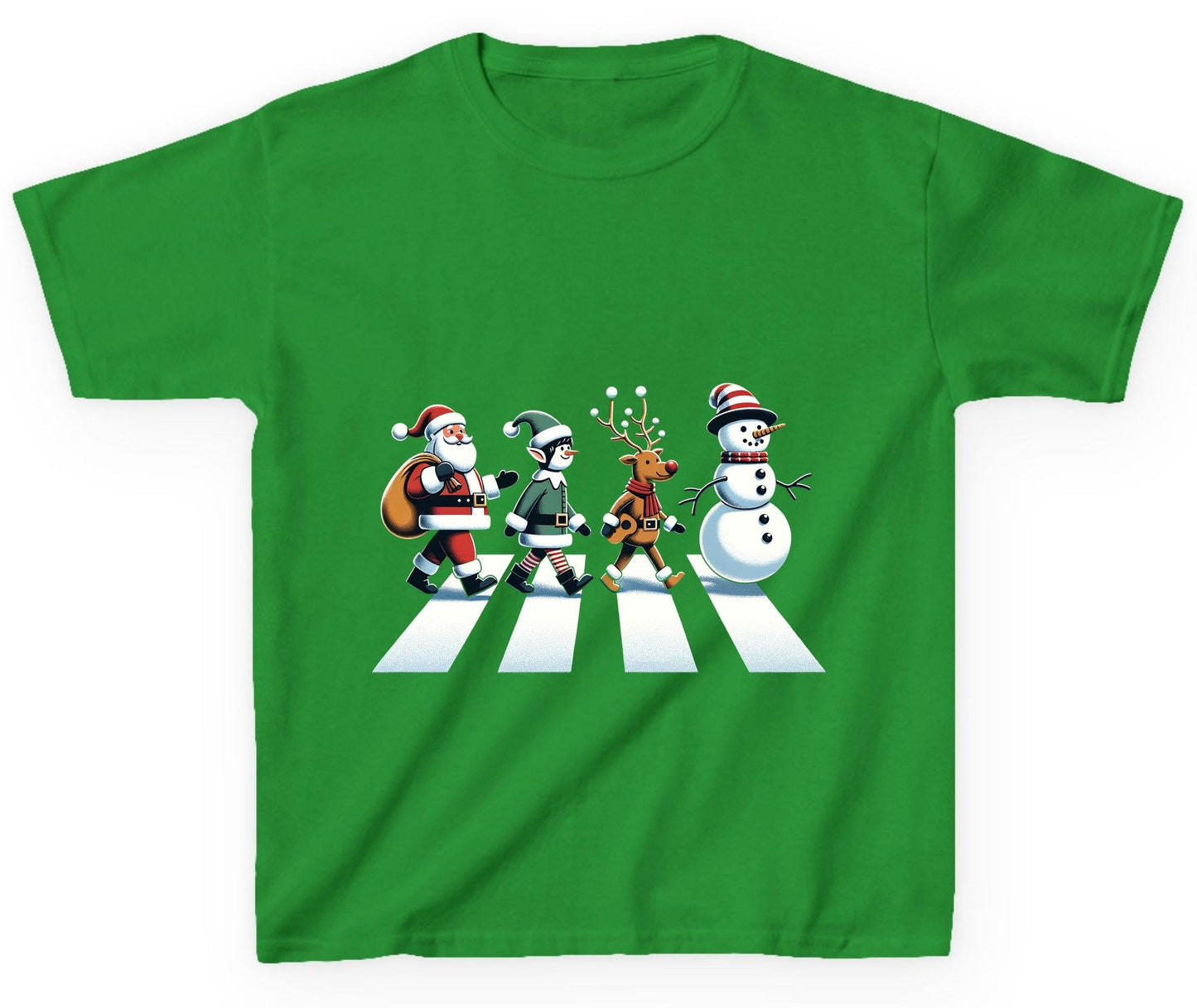 Christmas Abbey Road Parody Christmas abbey road parody Youth T-Shirt Irish Green product mockup