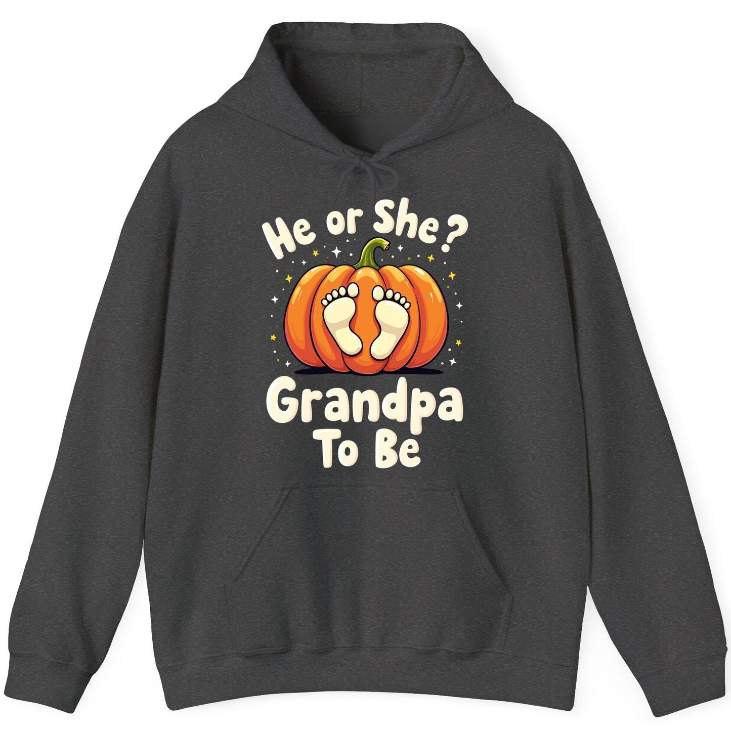 He or She Grandpa to Be gender reveal Hoodie Dark Heather product mockup