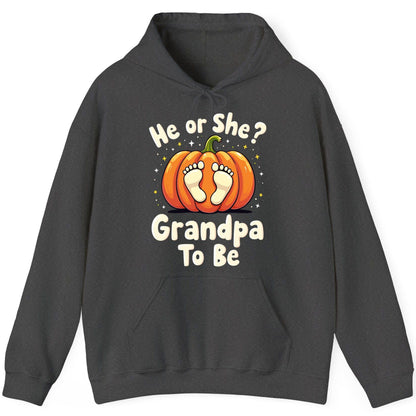 He or She Grandpa to Be gender reveal Hoodie Dark Heather product mockup
