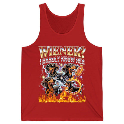 Wiener I Hardly Know Her dachshund Tank Top Red product mockup