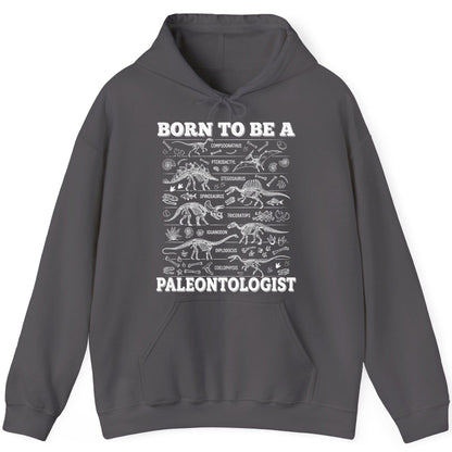 Born to Be a Paleontologist dinosaur skeletons Hoodie Charcoal product mockup