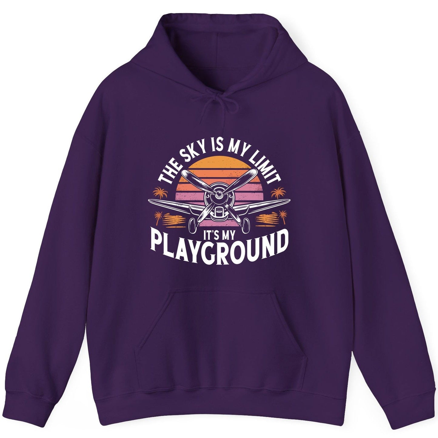 The Sky Is My Limit It's My Playground aviation Hoodie Purple product mockup