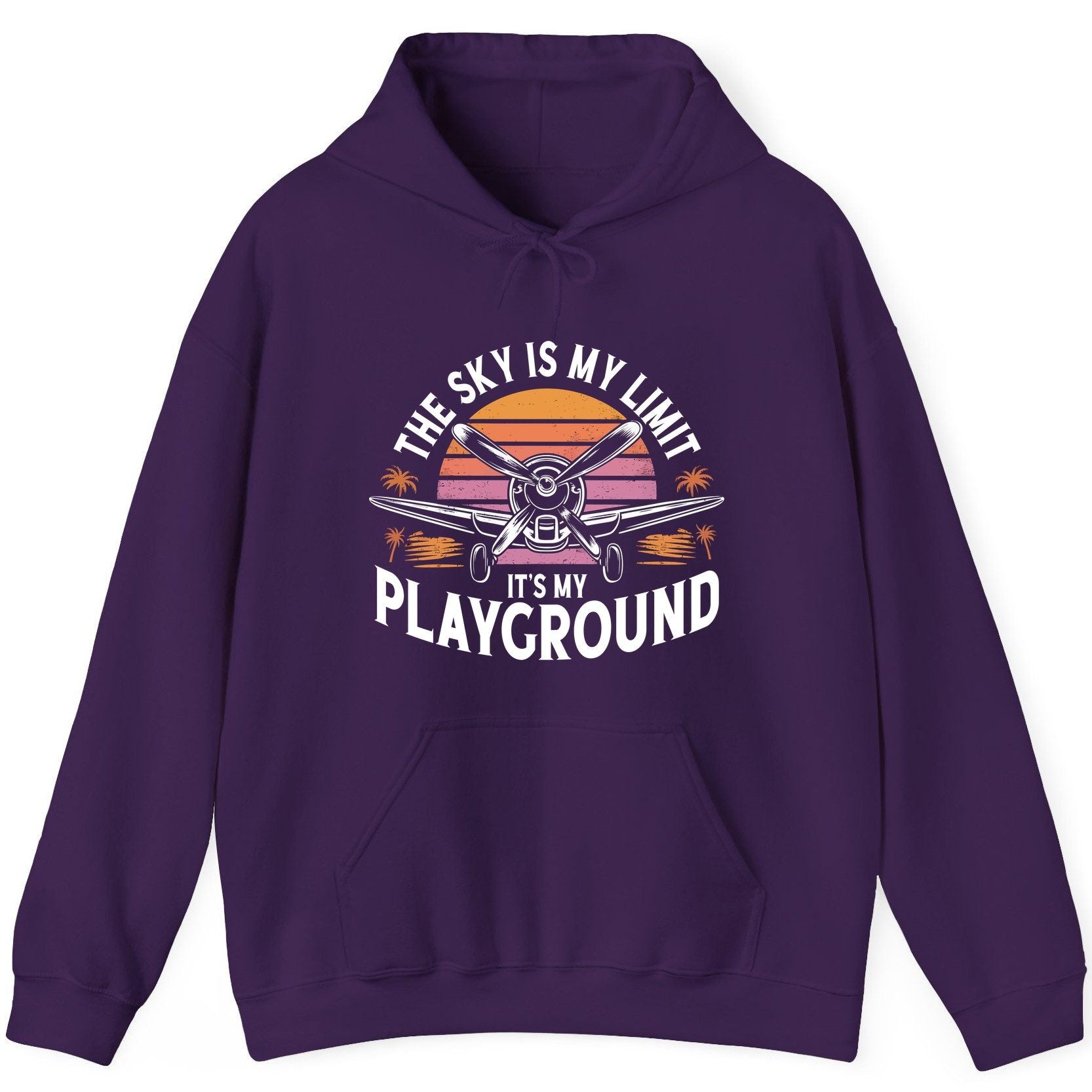The Sky Is My Limit It's My Playground aviation Hoodie Purple product mockup