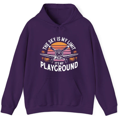 The Sky Is My Limit It's My Playground aviation Hoodie Purple product mockup