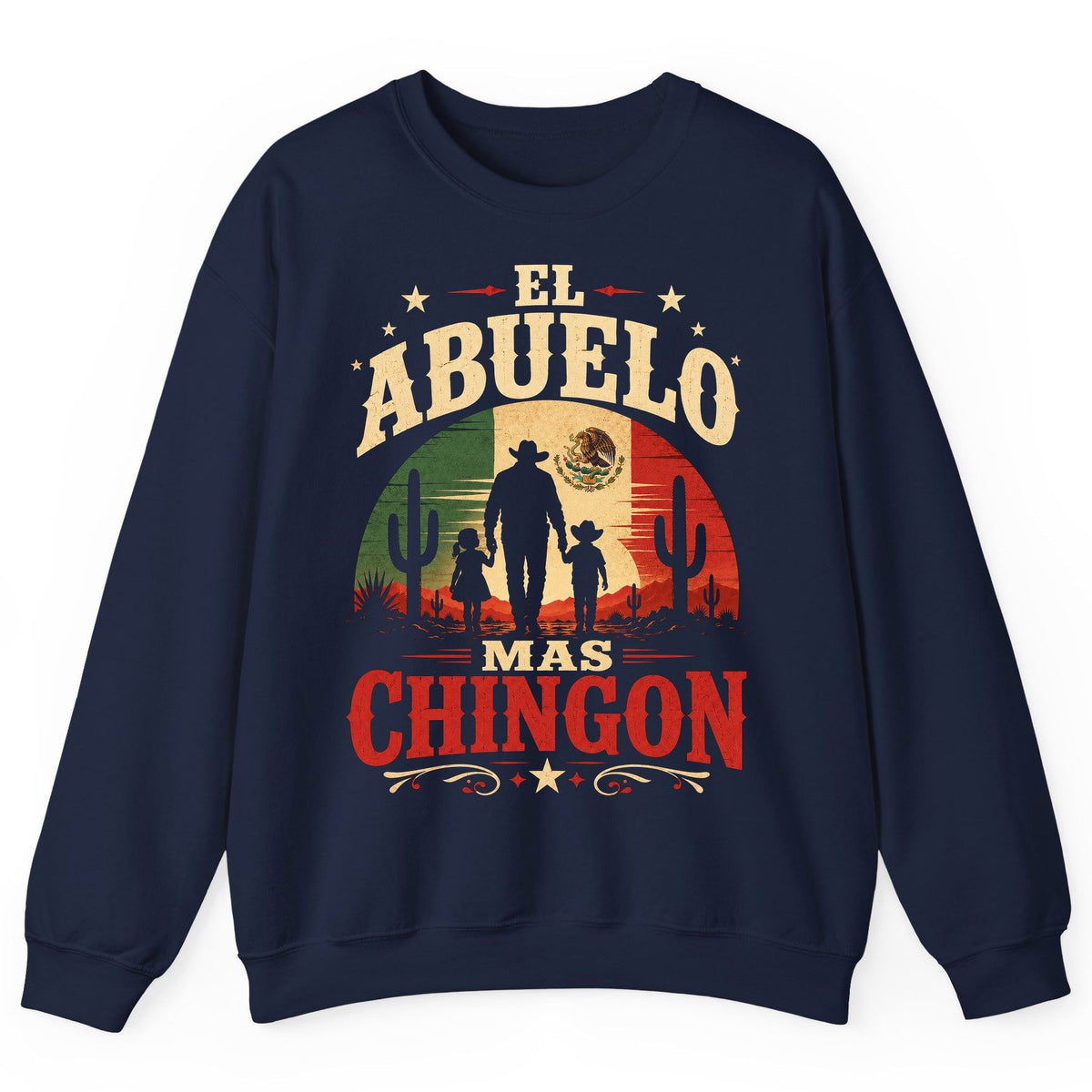 El Abuelo Mas Chingon mexican grandfather Sweatshirt Navy product mockup
