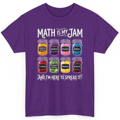 Math Is My Jam and I'm Here to Spread It! mathematics T-Shirt Purple product mockup