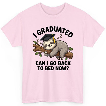 I Graduated Funny Sloth T-Shirt - product mockup - Light Pink