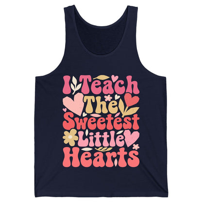 I Teach the Sweetest Little Hearts teaching Tank Top Navy product mockup