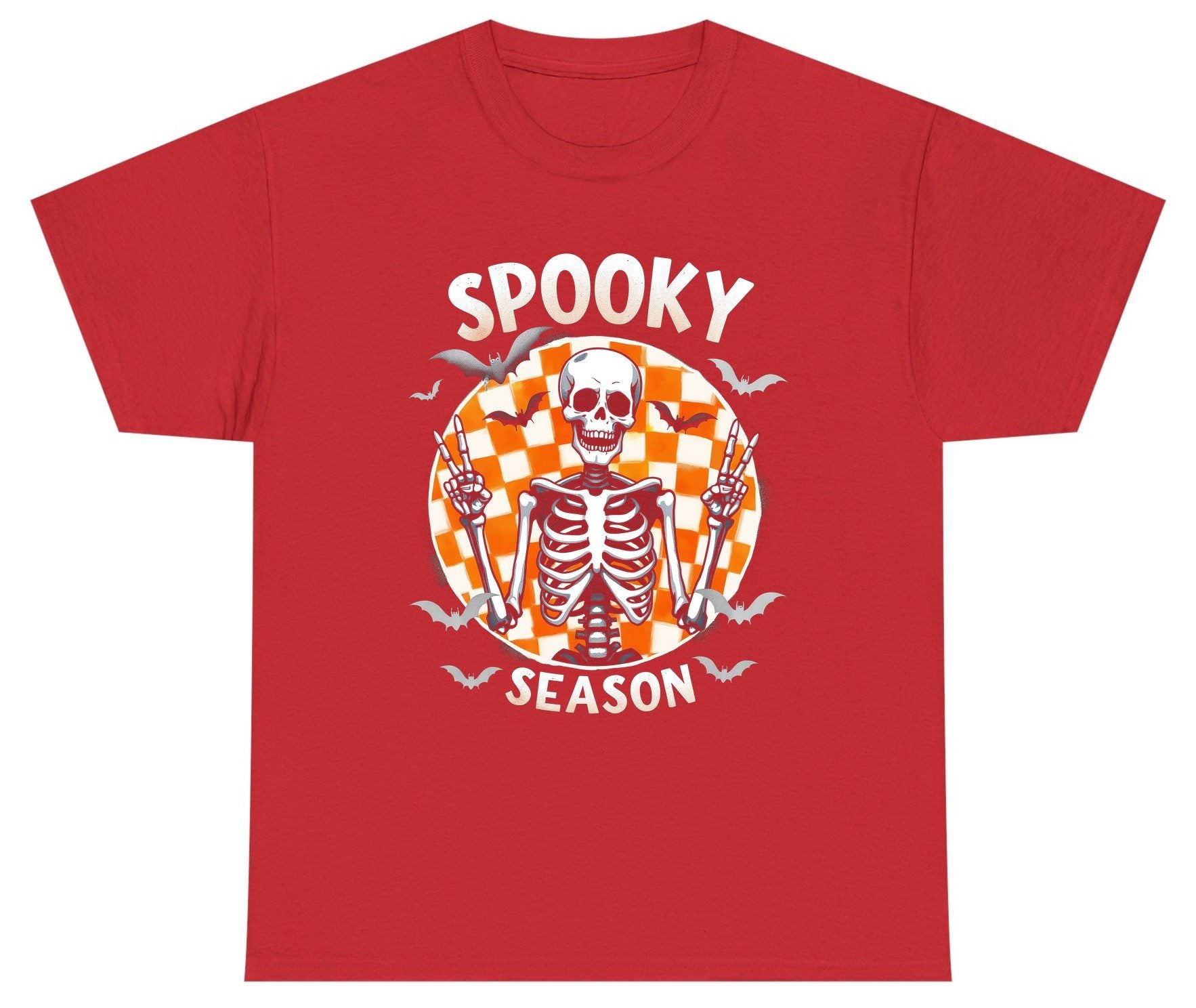 Spooky Season Halloween skeleton Youth T-Shirt Red product mockup