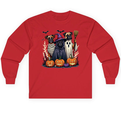 Halloween Dogs in Costume Halloween dogs Long Sleeve Tee Red product mockup