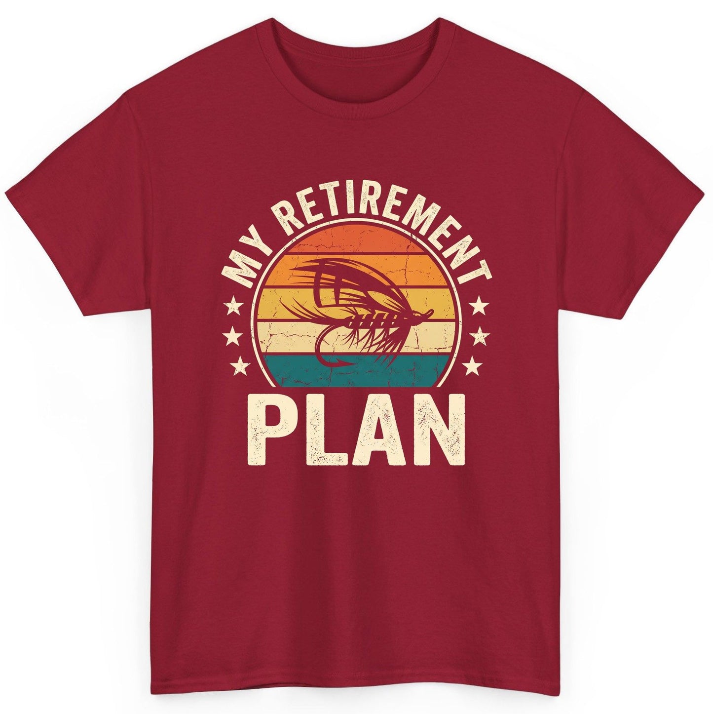 My Retirement Plan fly fishing T-Shirt Cardinal Red product mockup