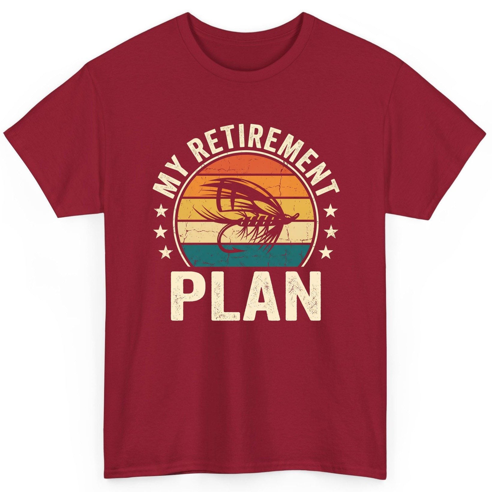 My Retirement Plan fly fishing T-Shirt Cardinal Red product mockup