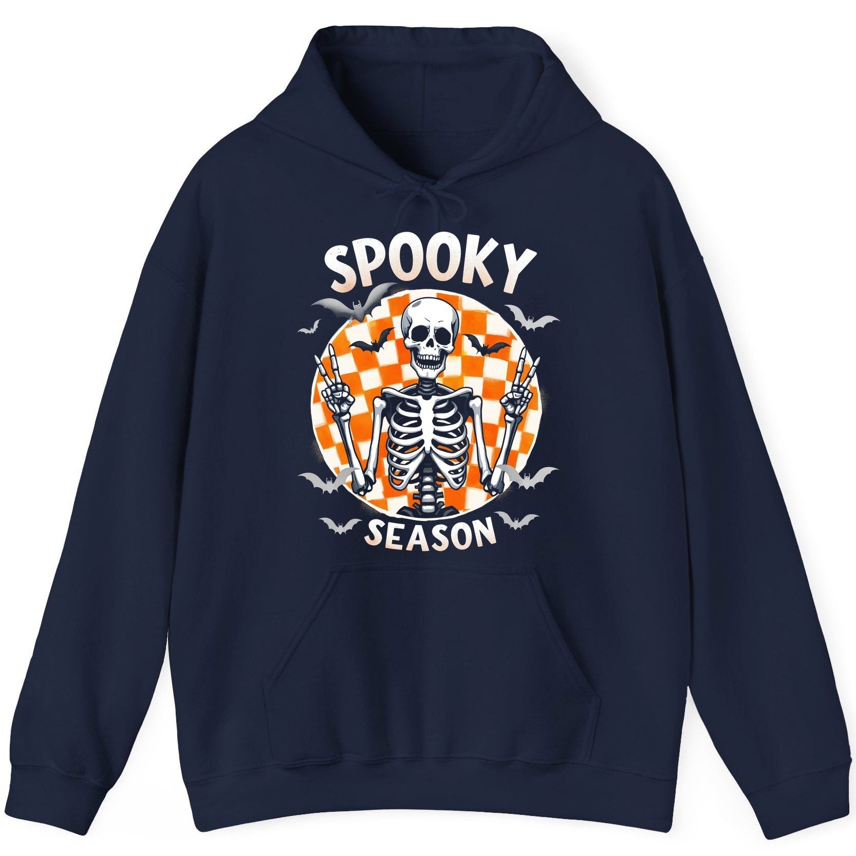 Spooky Season Halloween skeleton Hoodie Navy product mockup
