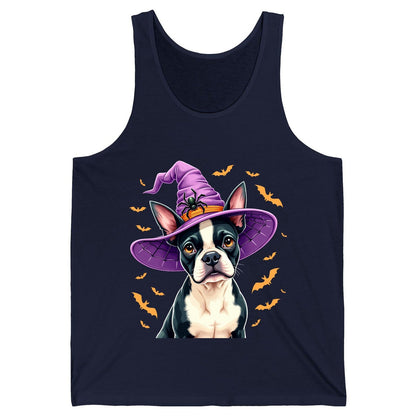 Halloween Boston Terrier Witch boston terrier Tank Top Navy product mockup