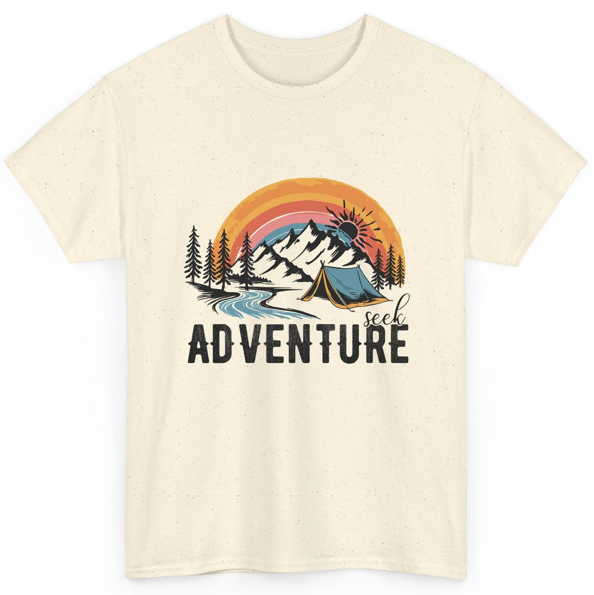 Seek Adventure camping T-Shirt Natural product mockup