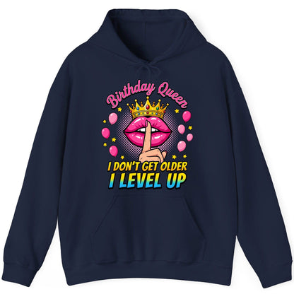 Birthday Queen I Don't Get Older I Level Up gamer birthday Hoodie Navy product mockup