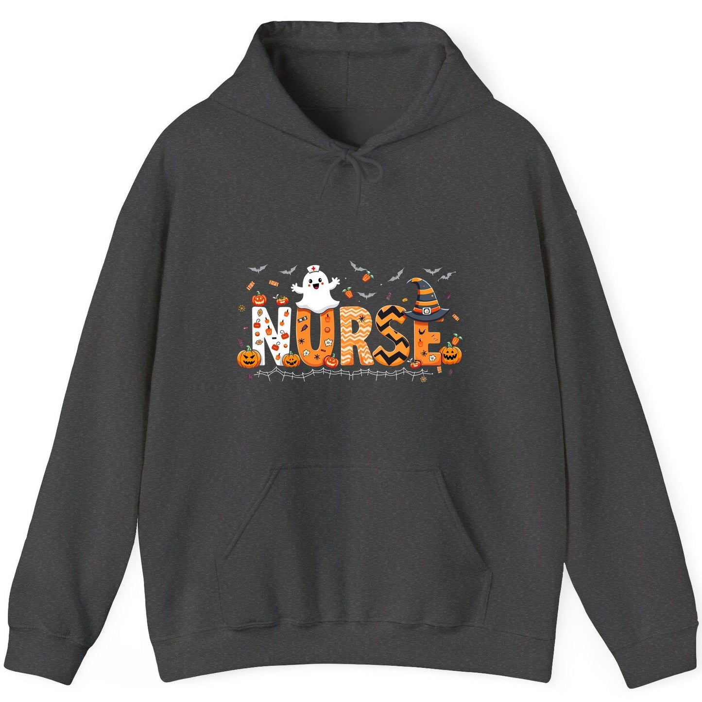 Nurse Halloween Hoodie Dark Heather product mockup
