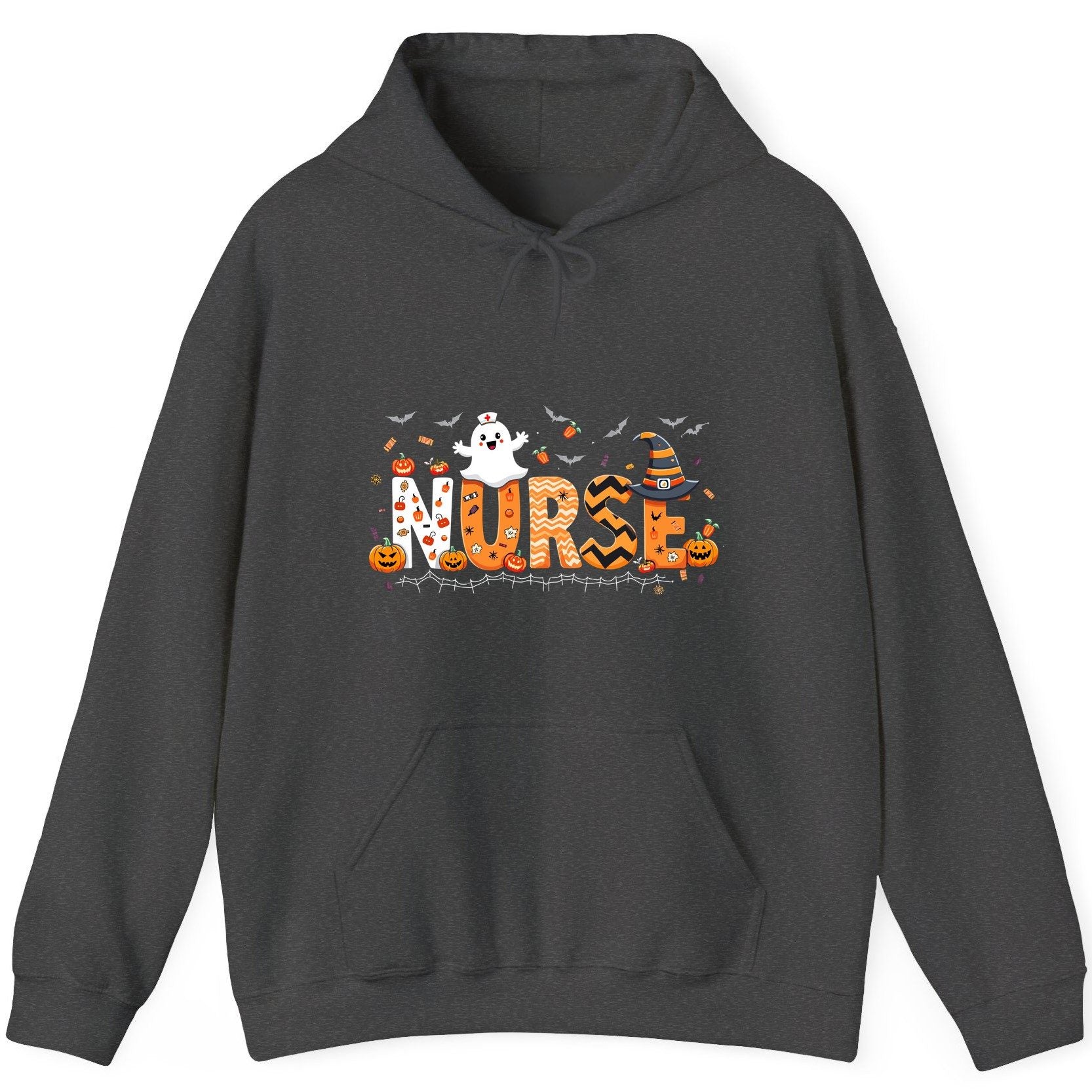 Nurse Halloween Hoodie Dark Heather product mockup