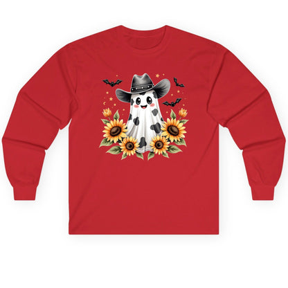 Cowboy Ghost Sunflowers cowboy ghost Long Sleeve Tee Red product mockup