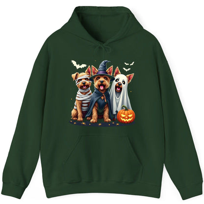 Cute Dogs Halloween Costumes dogs in Halloween costumes Hoodie Forest Green product mockup