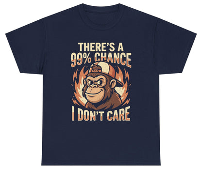 There's a 99% Chance I Don't Care monkey Youth T-Shirt Navy product mockup