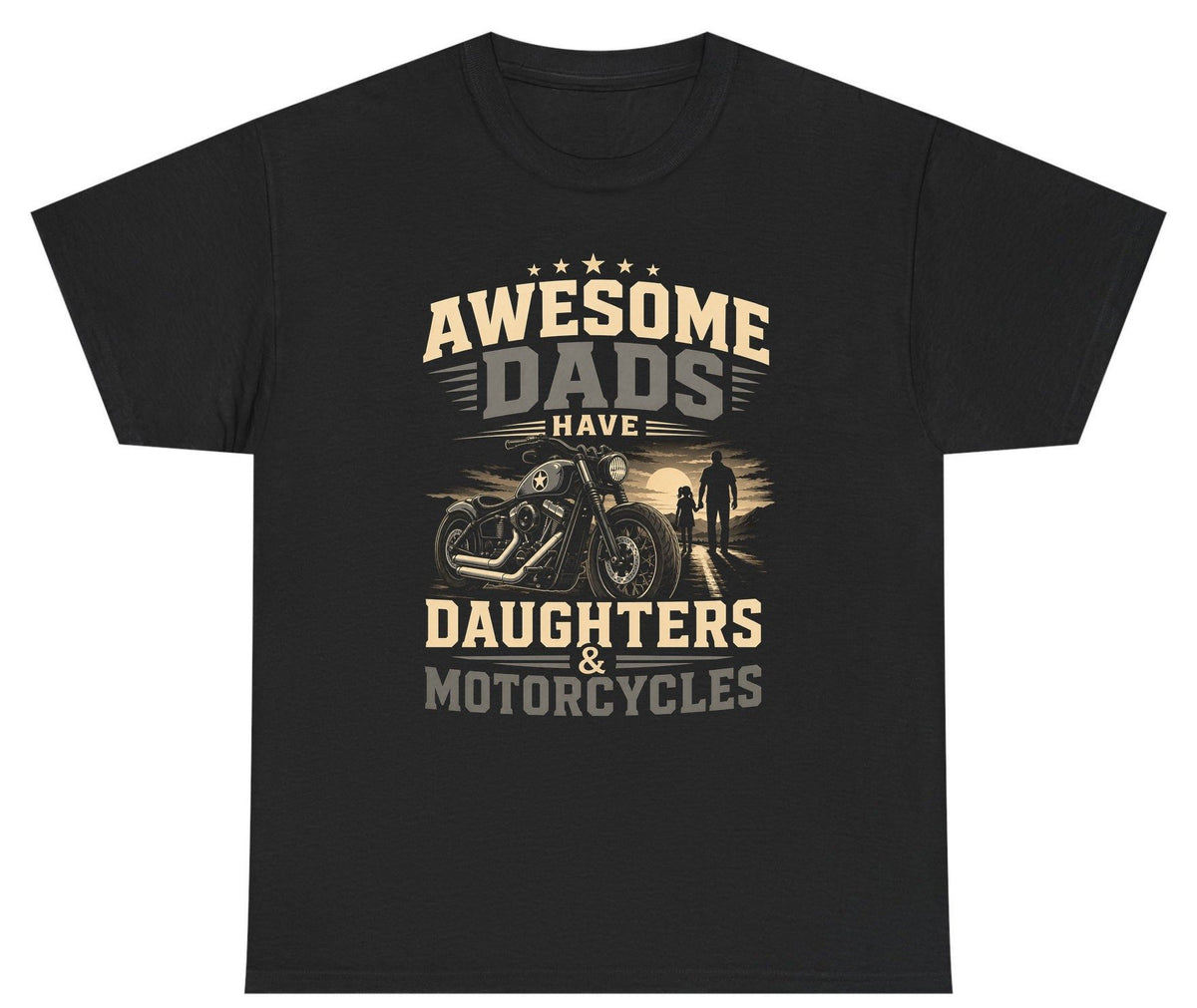Awesome Dads Have Daughters & Motorcycles biker dad Youth T-Shirt Black product mockup