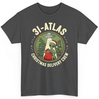 31-Atlas Christmas Delivery Crew alien Christmas T-Shirt Dark Heather product mockup