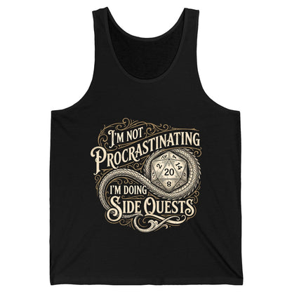 I'm Not Procrastinating I'm Doing Side Quests rpg gaming Tank Top Black product mockup
