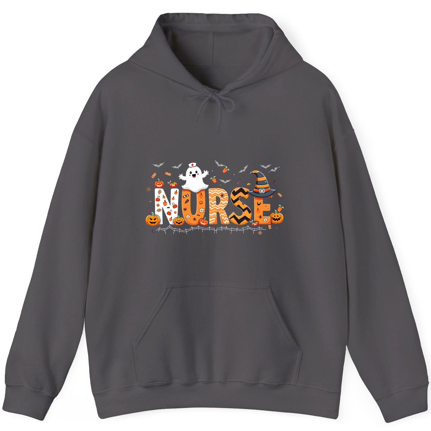 Nurse Halloween Hoodie Charcoal product mockup