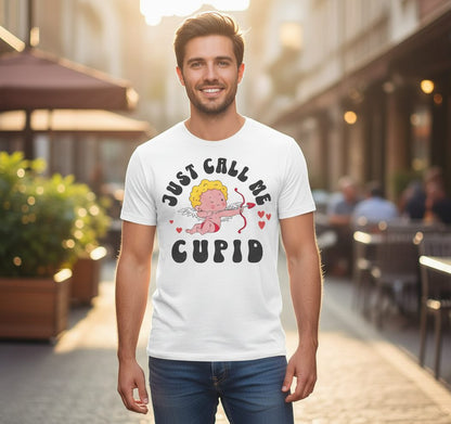 Just Call Me Cupid cupid T-Shirt White lifestyle mockup