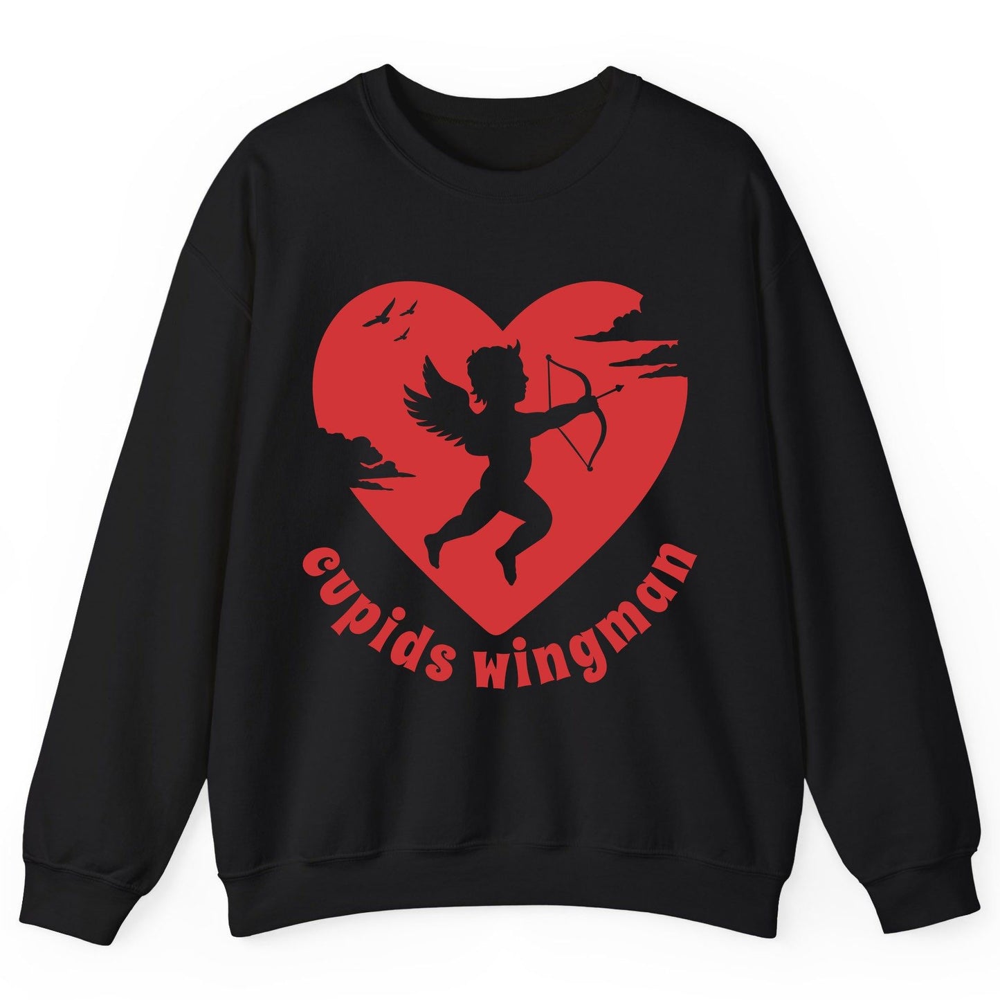 Cupids Wingman cupid Sweatshirt Black product mockup