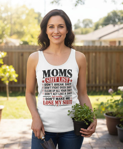 DON'T MAKE ME LOSE MY SHIT Tank Top - lifestyle model mockup - White