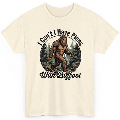 I Can't I Have Plans with Bigfoot bigfoot T-Shirt Natural product mockup