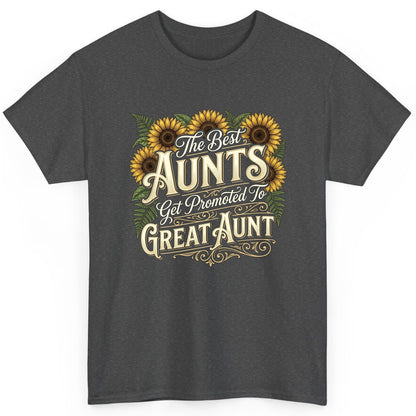 The Best AUNTS Get Promoted to GREAT AUNT Retro T-Shirt - product mockup - Dark Heather