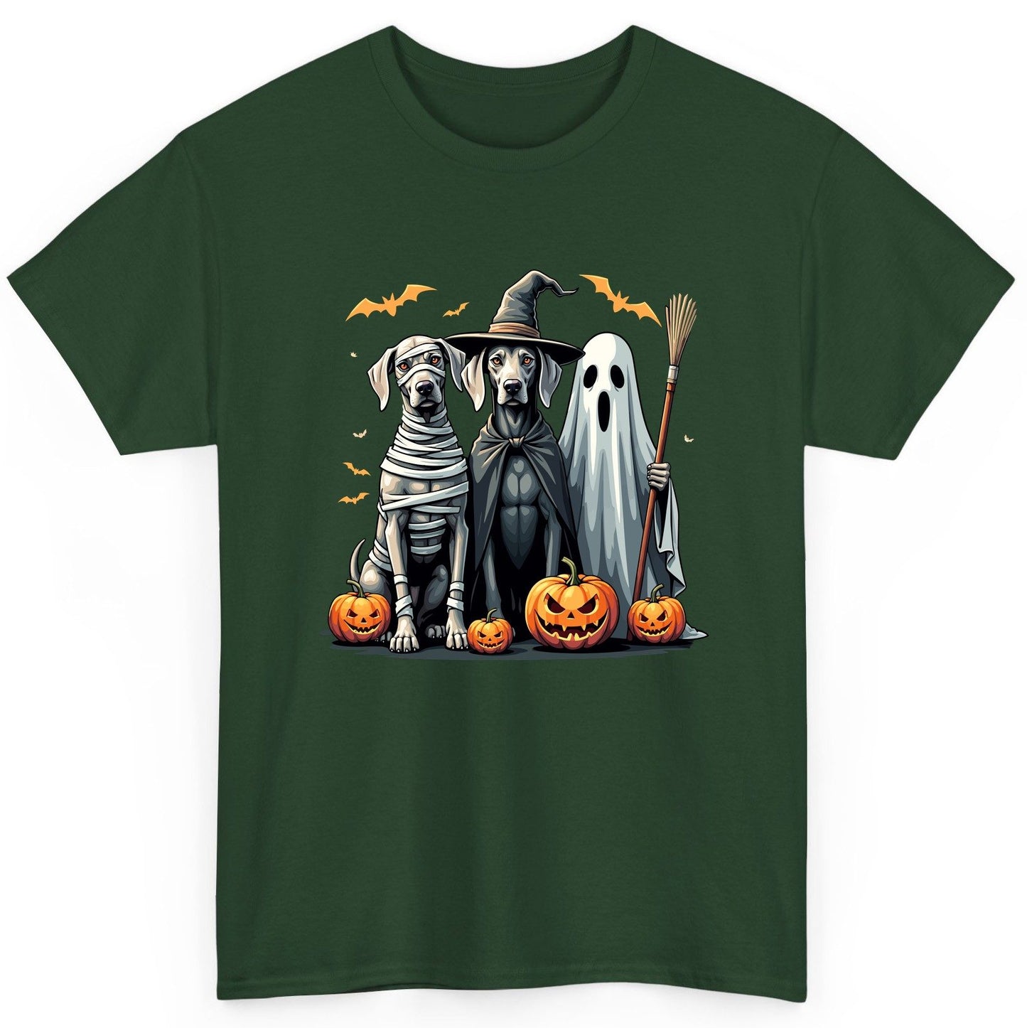 Halloween Weimaraner Dogs Halloween weimaraner dogs T-Shirt Forest Green product mockup