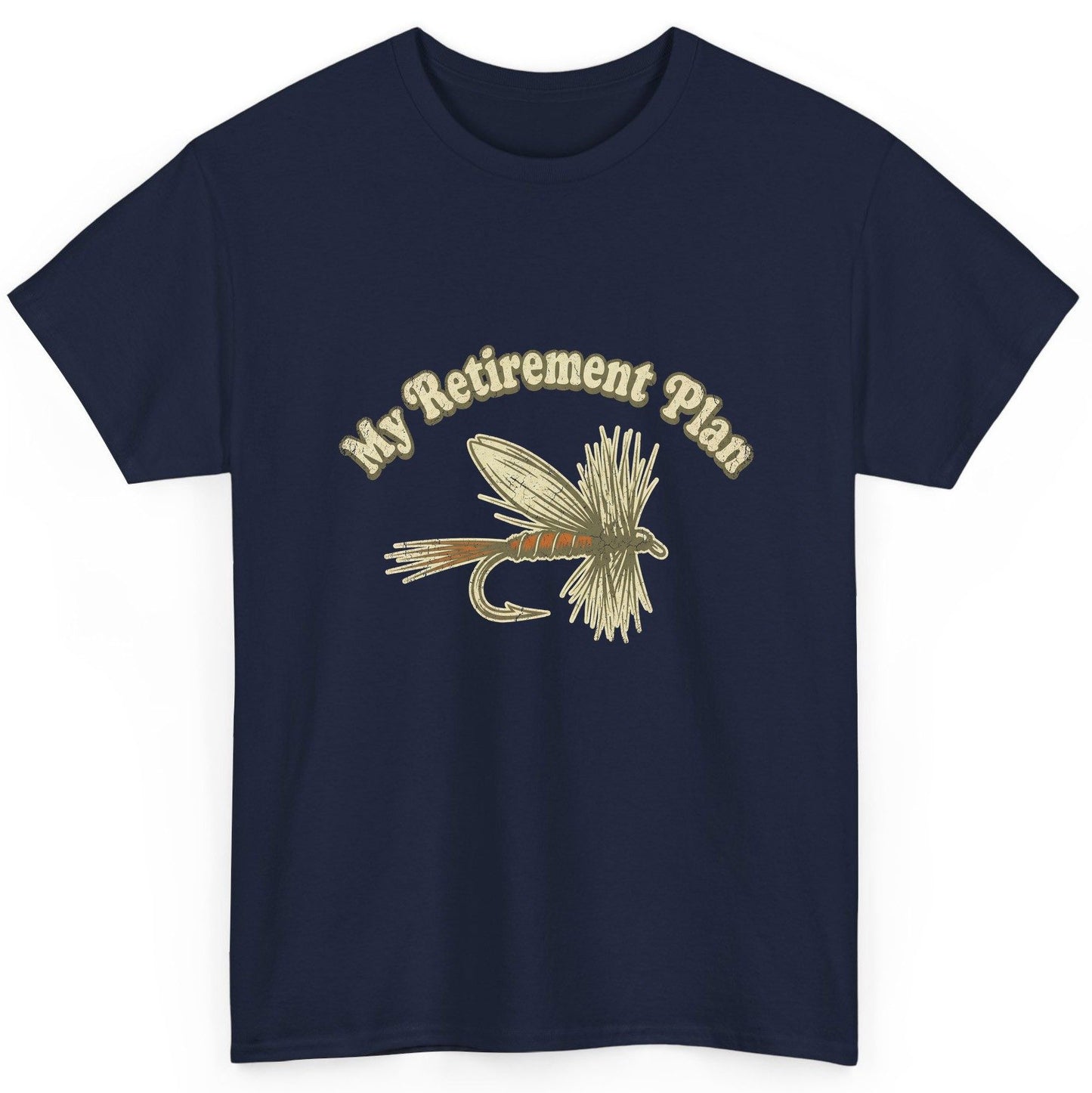My Retirement Plan fly fishing T-Shirt Navy product mockup