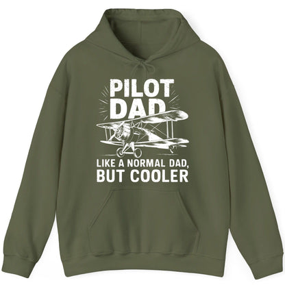 Pilot Dad, Like a Normal Dad, but Cooler pilot dad Hoodie Military Green product mockup