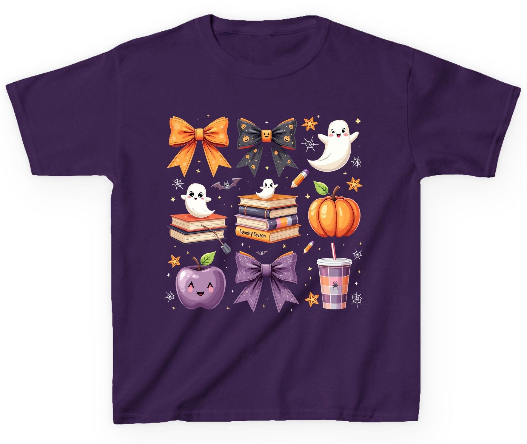 Spooky Season Halloween Youth T-Shirt Purple product mockup