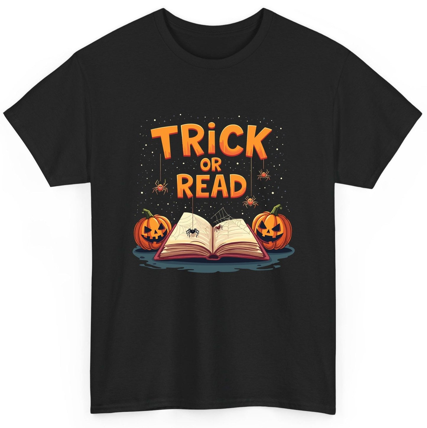 Trick or Read Halloween T-Shirt Black product mockup