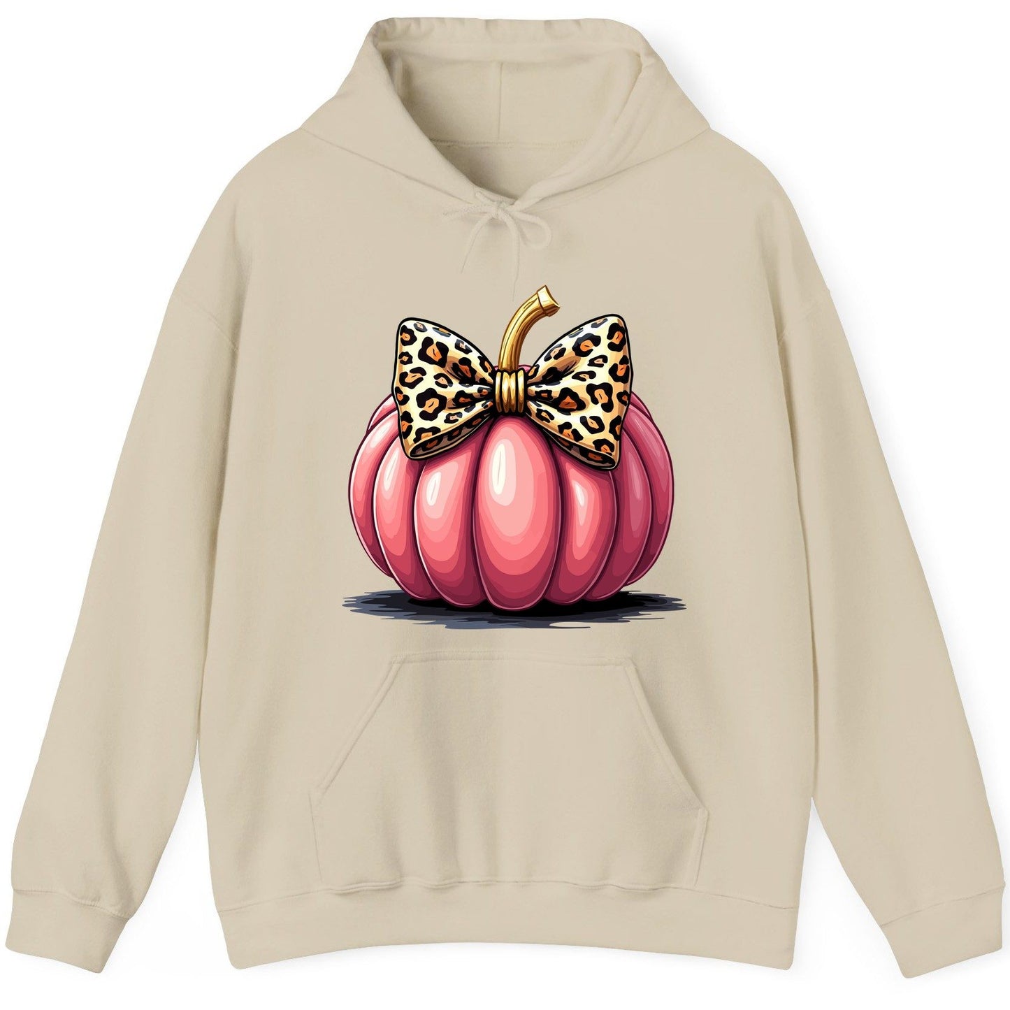 Pink Leopard Pumpkin pink pumpkin Hoodie Sand product mockup