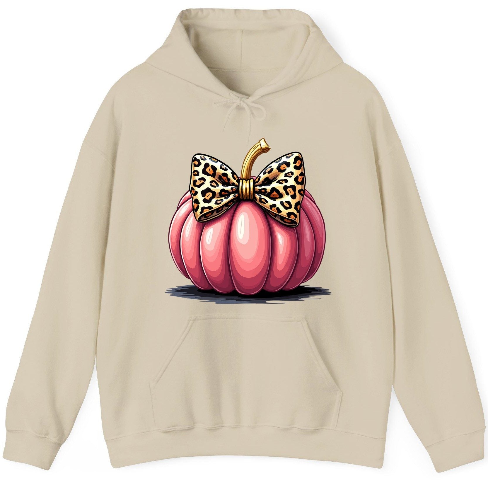 Pink Leopard Pumpkin pink pumpkin Hoodie Sand product mockup