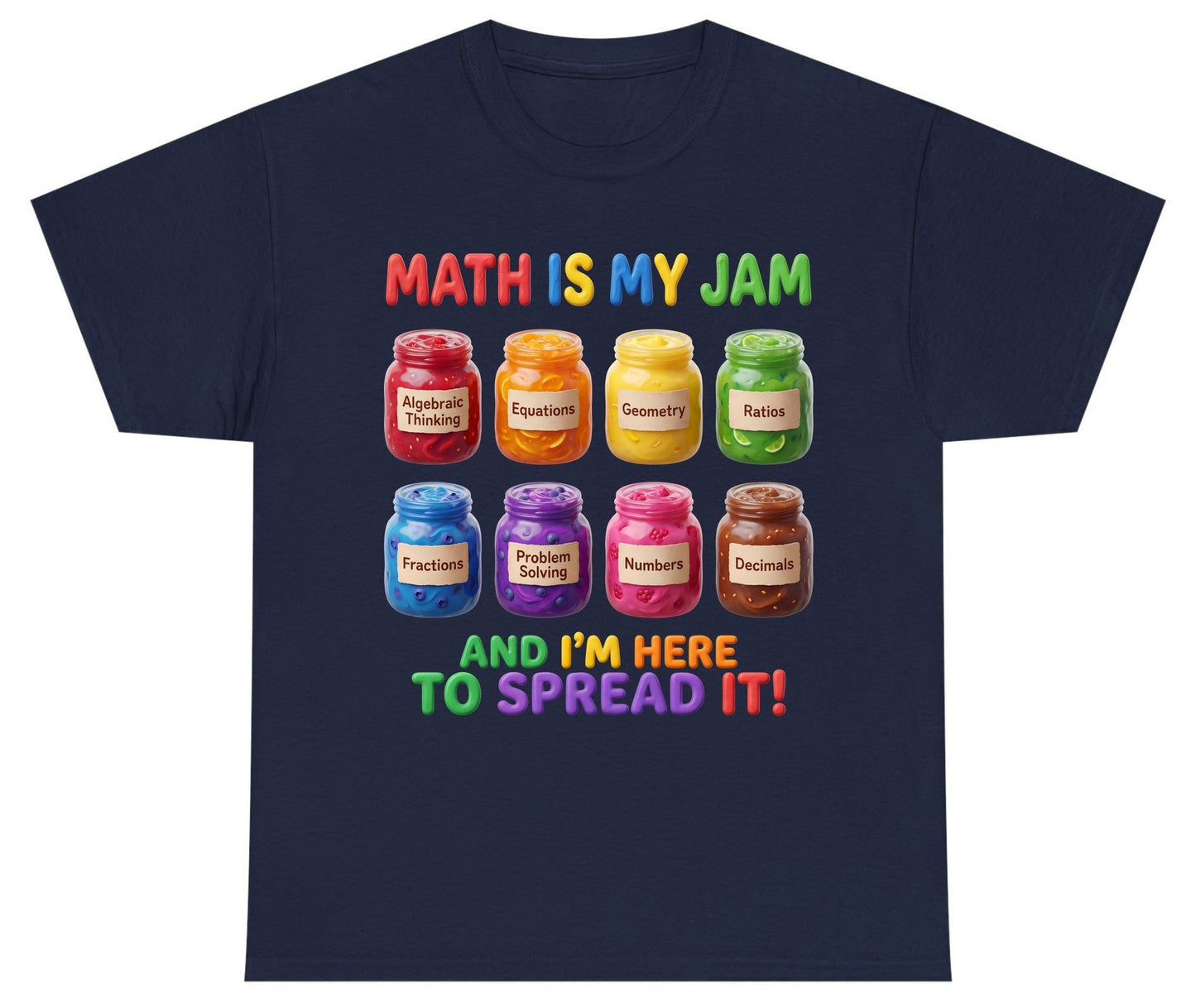 Math Is My Jam and I'm Here to Spread It! mathematics Youth T-Shirt Navy product mockup