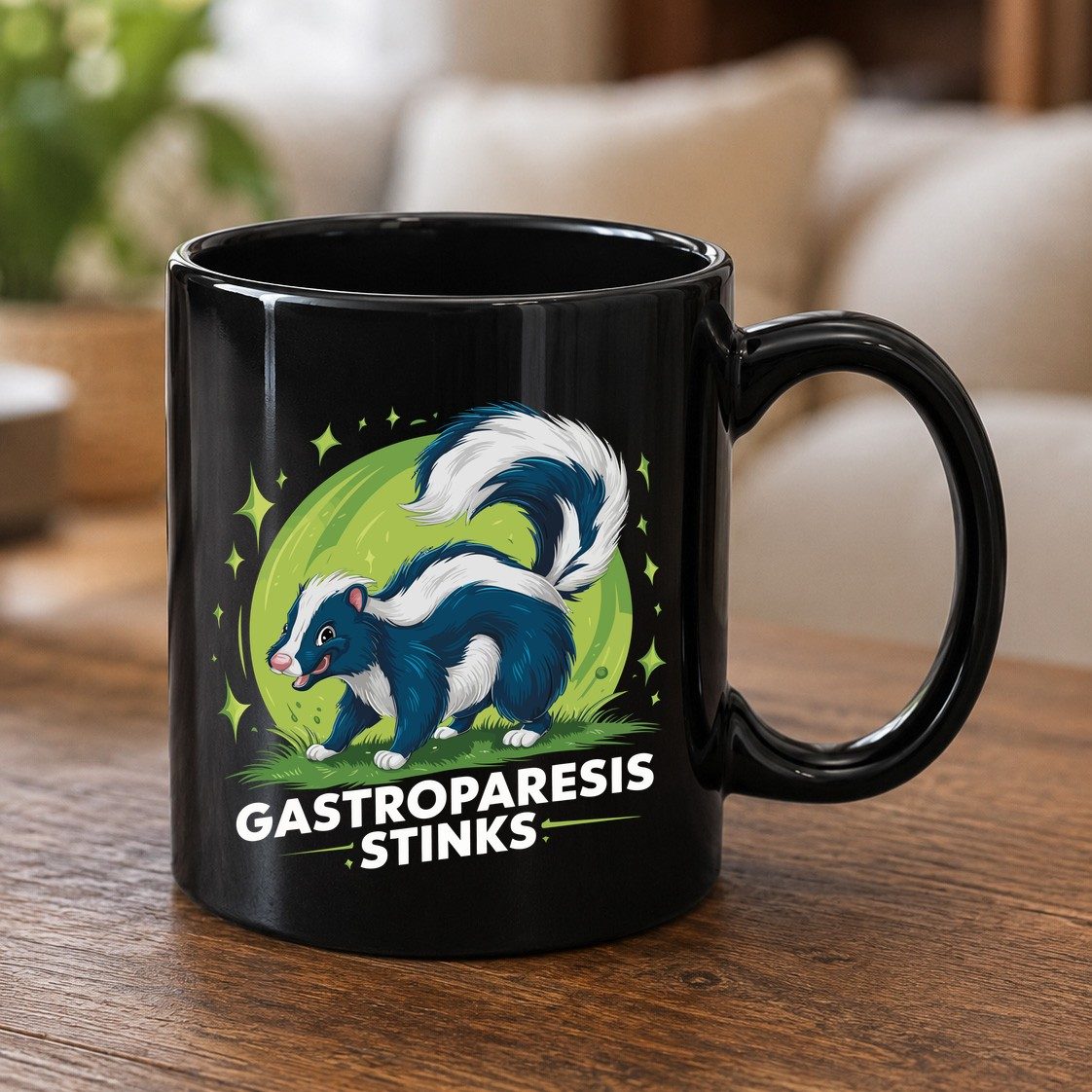 Gastroparesis Stinks gastroparesis awareness Black Mug Black product mockup