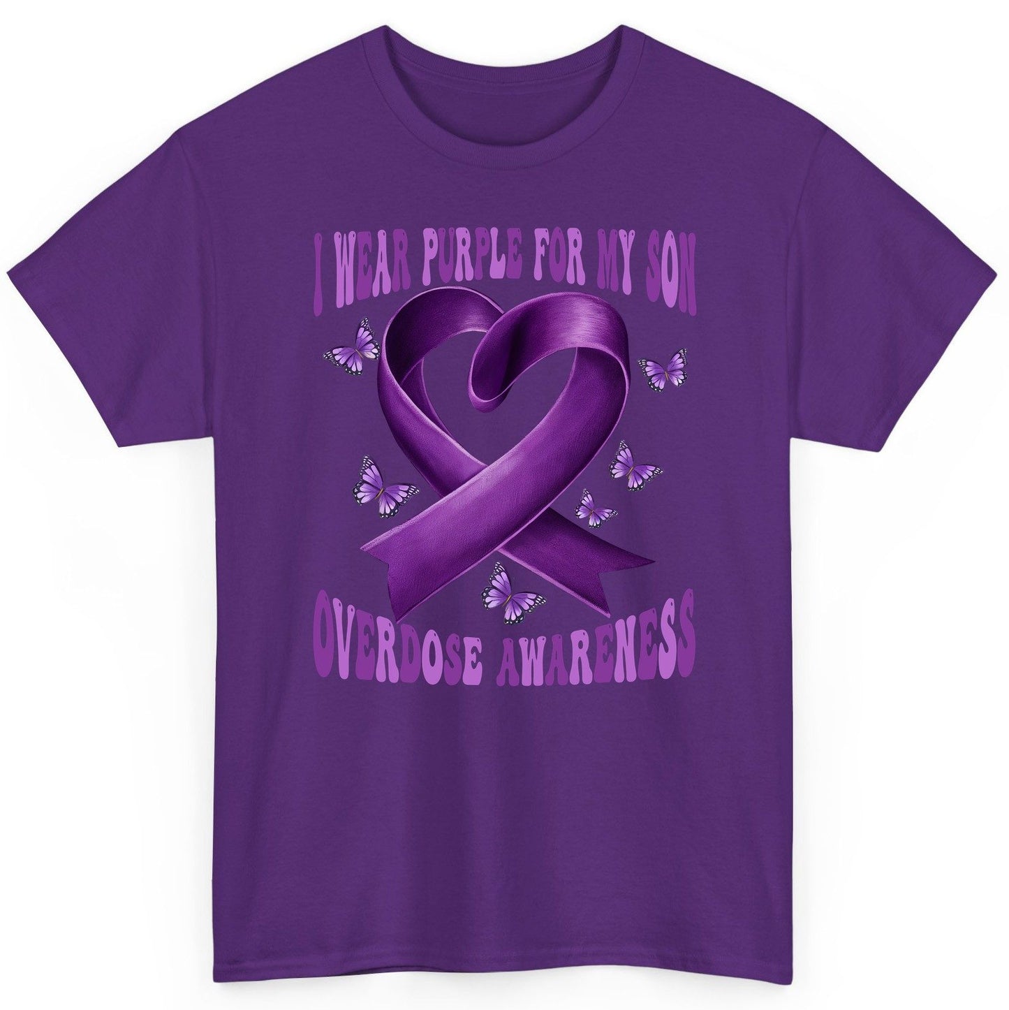 I Wear Purple for My Son Overdose Awareness overdose awareness T-Shirt Purple product mockup