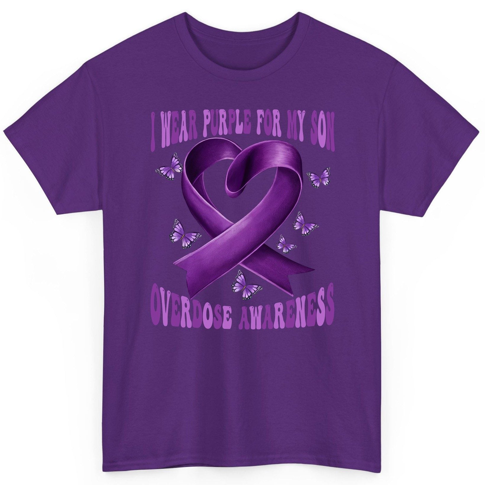 I Wear Purple for My Son Overdose Awareness overdose awareness T-Shirt Purple product mockup