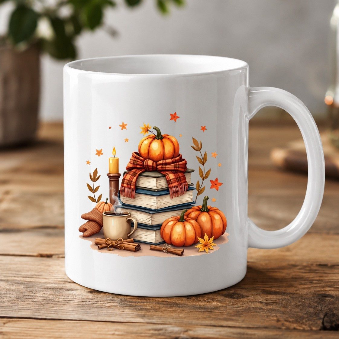 Cozy Autumn Reading Nook cozy autumn reading White Mug White product mockup