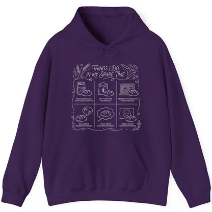 Things I Do in My Spare Time sourdough baking Hoodie Purple product mockup