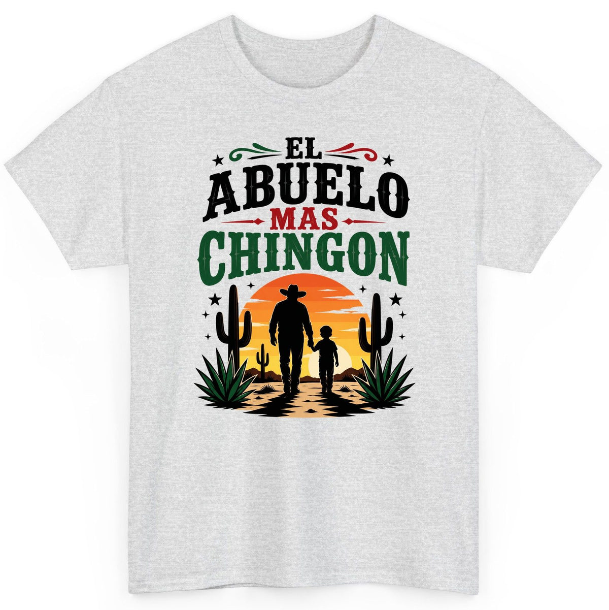 El Abuelo Mas Chingon grandfather and grandson T-Shirt Ash product mockup