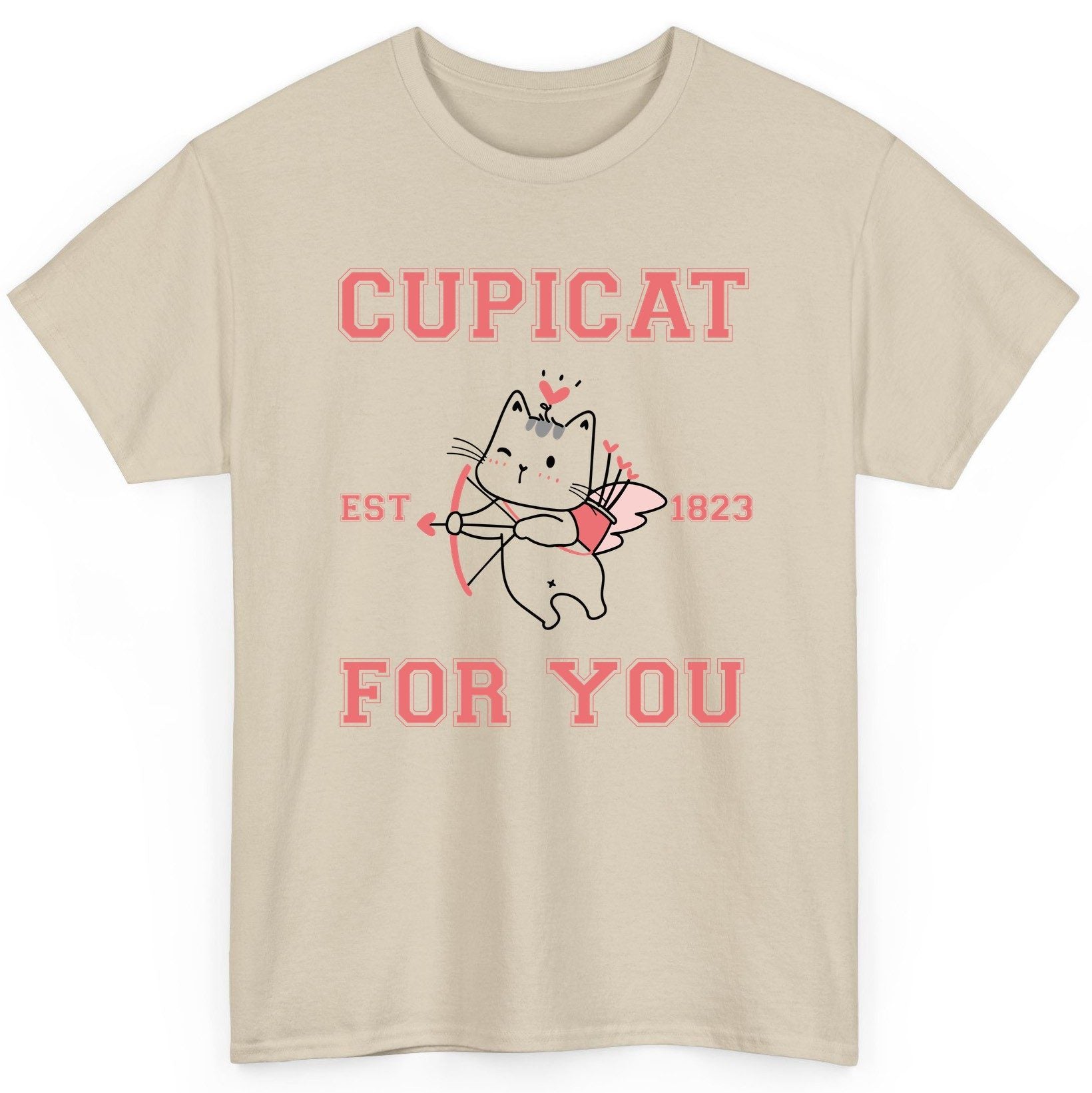 Cupicat Est 1823 for You cupid cat T-Shirt Sand product mockup